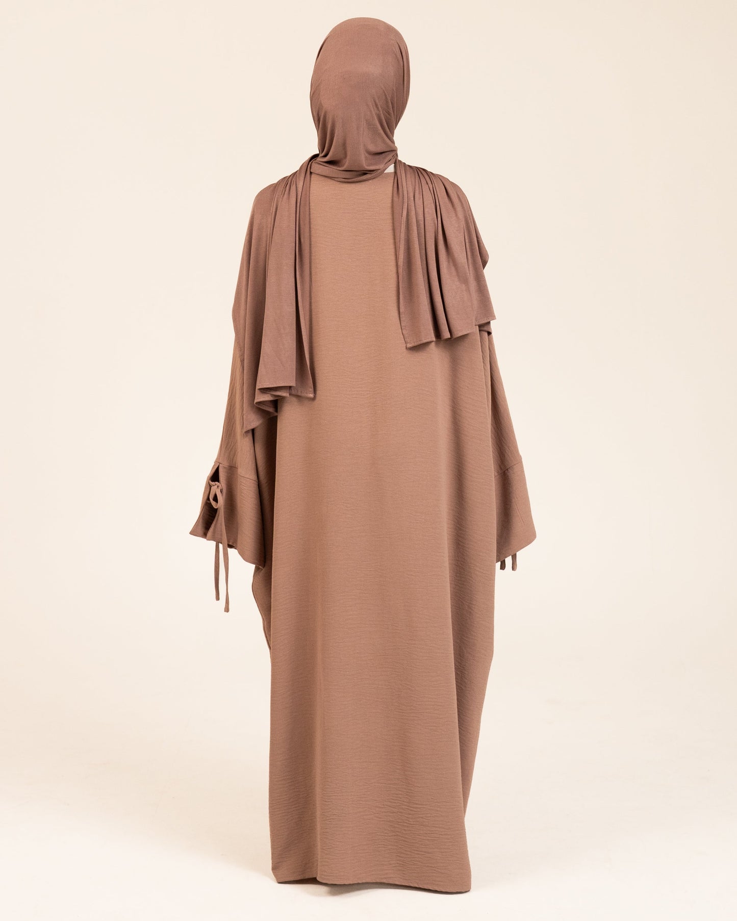 Open Tie Dress in Neutral Taupe