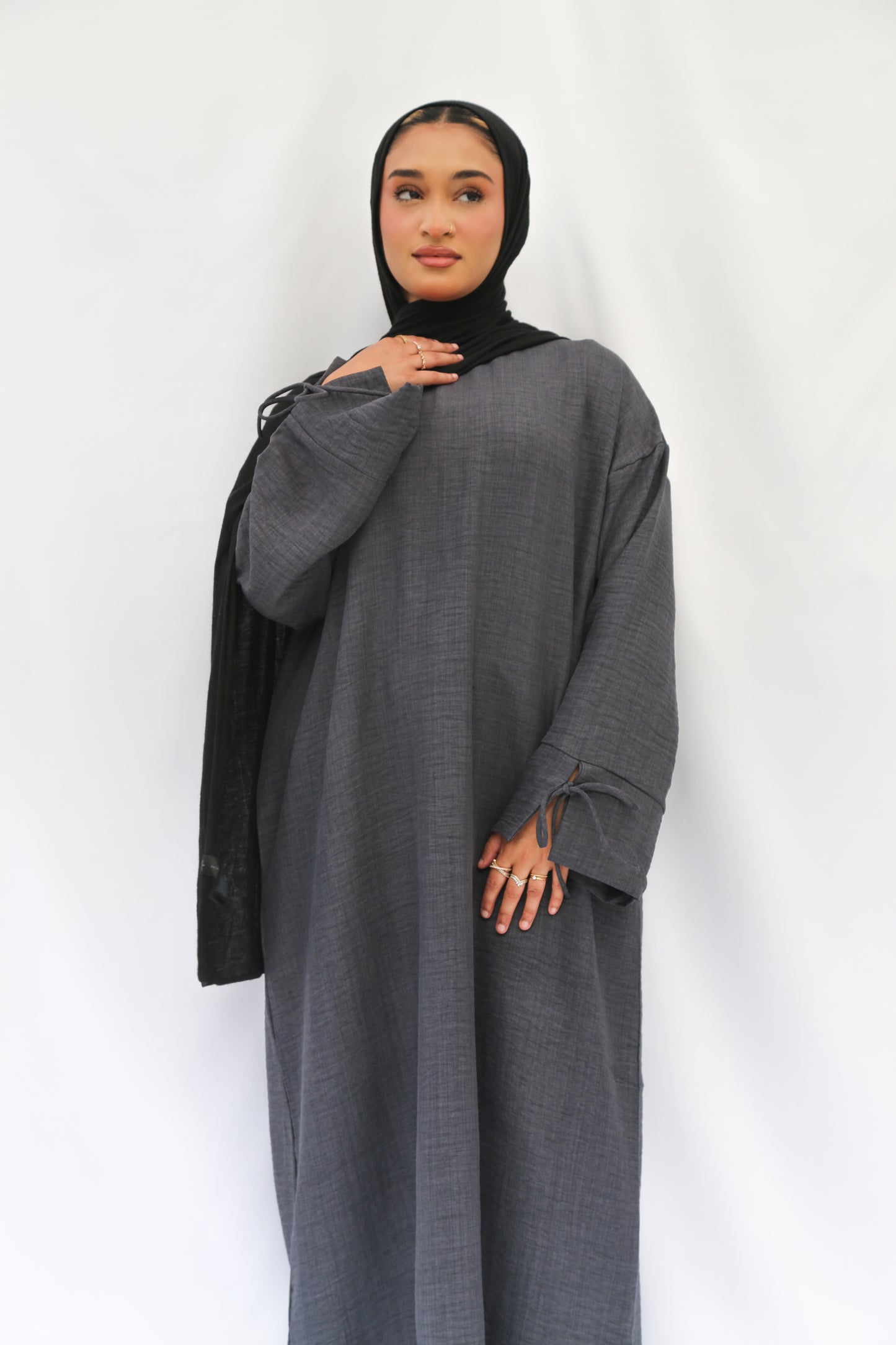 Tie-Sleeve Abaya