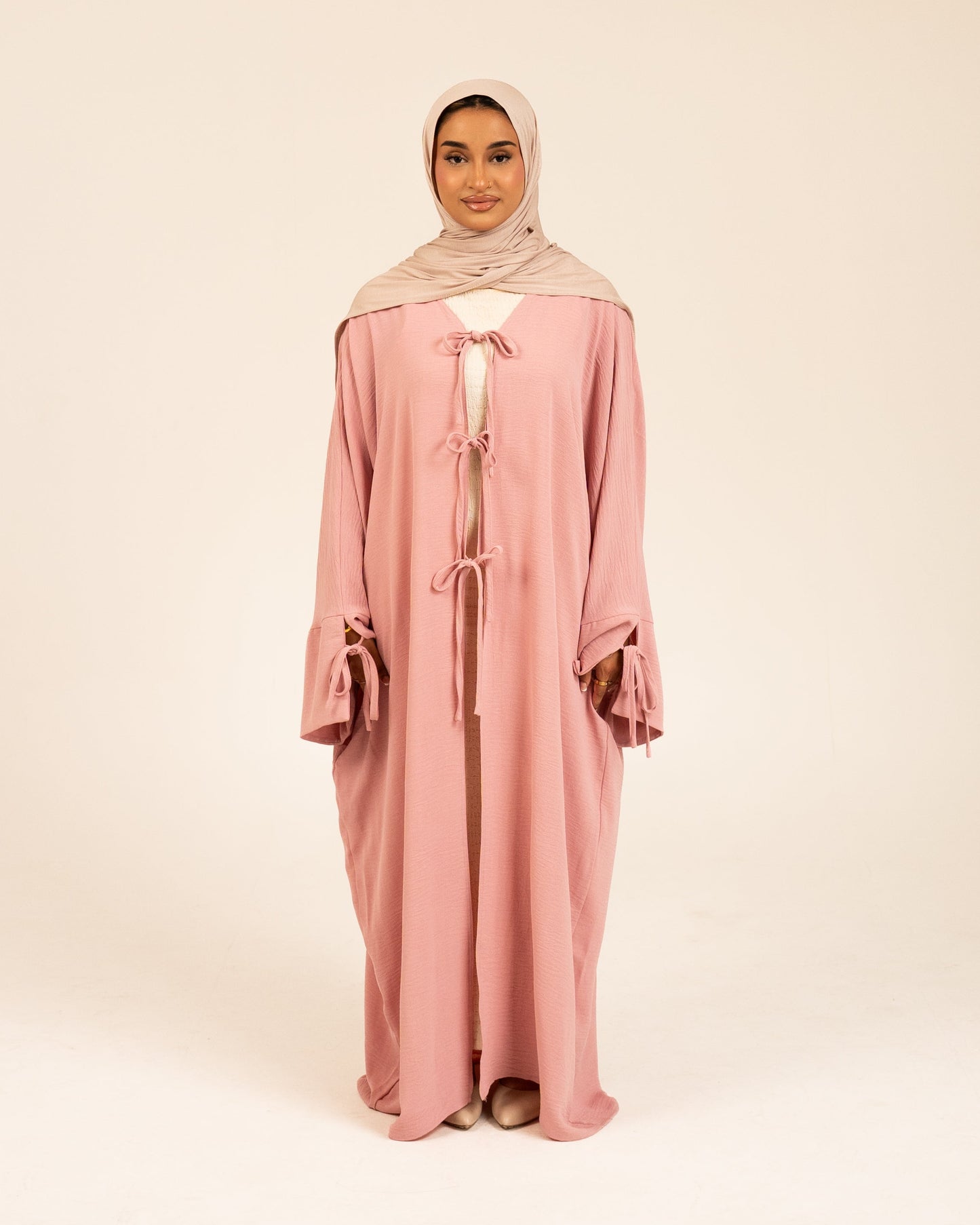 Open Tie Dress in Pink Peony