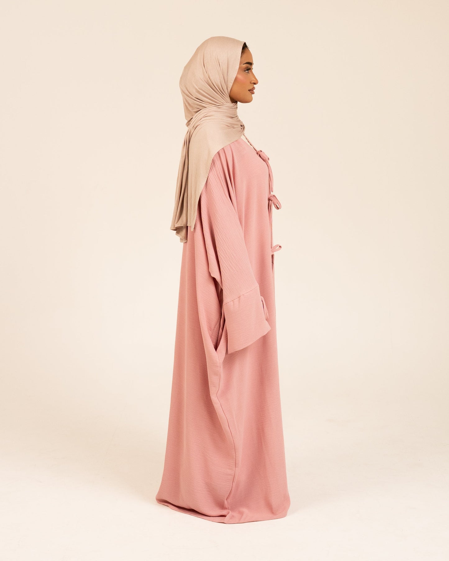 Open Tie Dress in Pink Peony
