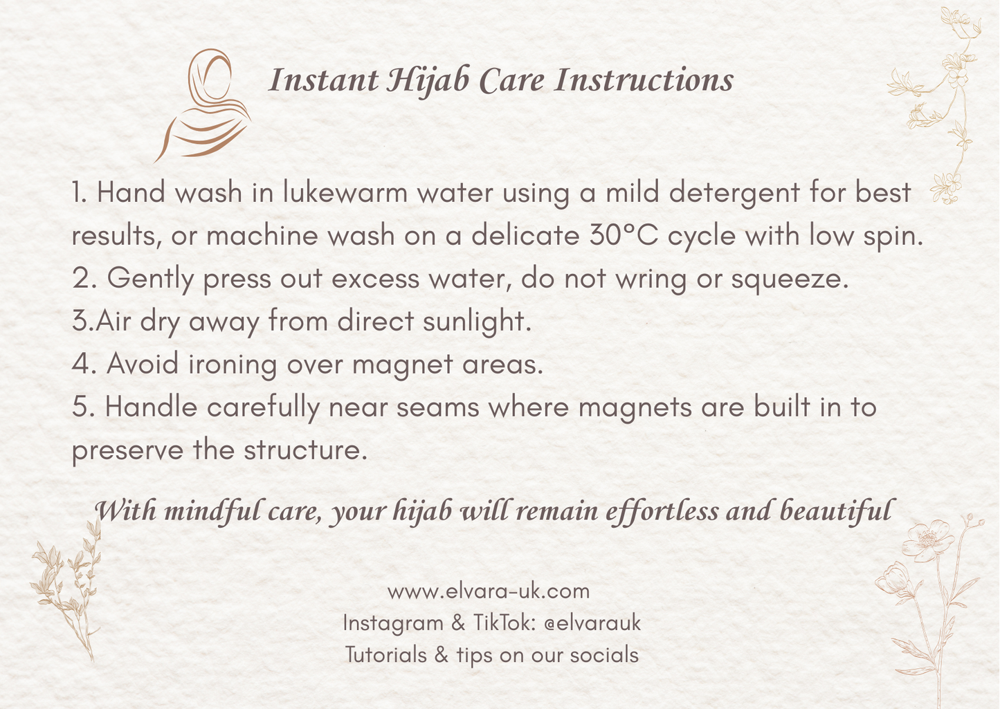 Built-in Magnet Premium Jersey Hijab in Warm Truffle