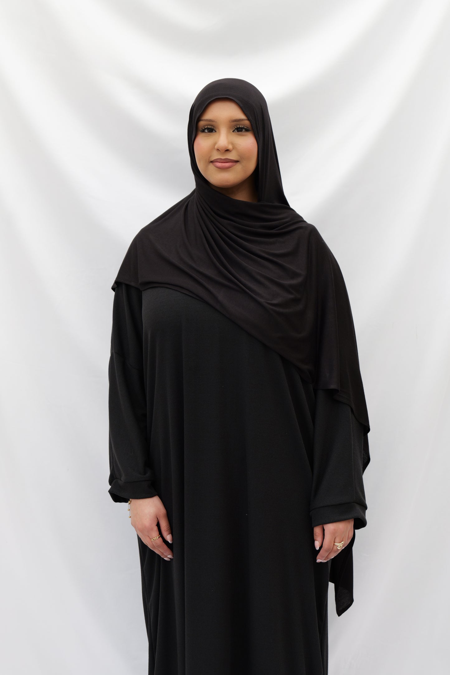 Ribbed Abaya with Pockets